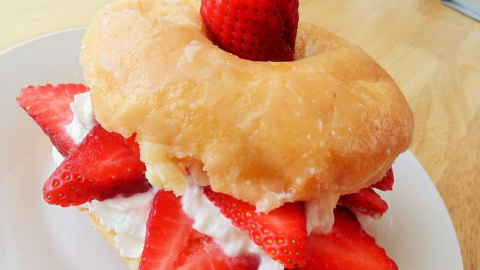 Glazed Strawberry Shortcake Sandwich